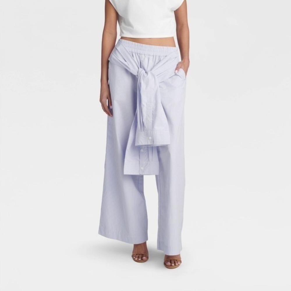 KBB by KAHLANA x Target M Medium Tie Waist Trousers Lavender Striped Pants NWT